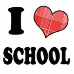 I Love (Plaid Heart) School Cut Outs