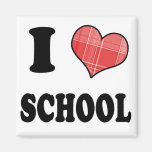 I Love (Plaid Heart) School Refrigerator Magnet