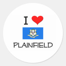 I Love Plainfield Connecticut Round Sticker