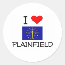 I Love PLAINFIELD Indiana Round Stickers