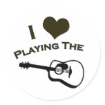 I Love Playing the Guitar Stickers