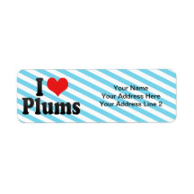 I Love Plums Custom Return Address Labels