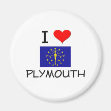 I Love PLYMOUTH Indiana Fridge Magnets