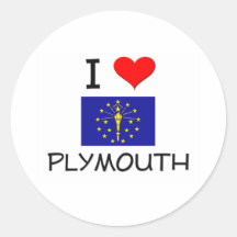 I Love PLYMOUTH Indiana Stickers