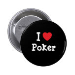 I love Poker heart custom personalized Pins