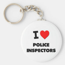 I Love Police Inspectors Keychain