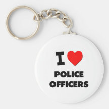 I Love Police Officers Keychains