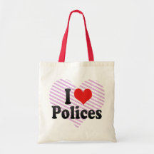 I Love Polices Tote Bags
