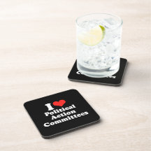 I LOVE POLITICAL ACTION COM.png Drink Coaster