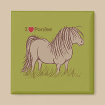 I Love Ponies magnets