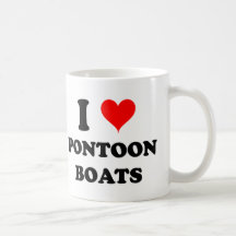 I Love Pontoon Boats Coffee Mugs