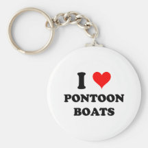 I Love Pontoon Boats Keychain
