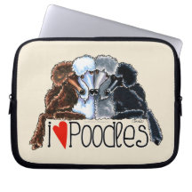 I Love Poodles Computer Sleeves