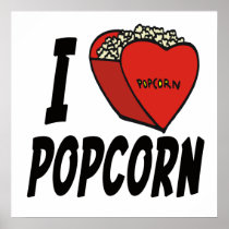 I Love Popcorn Poster