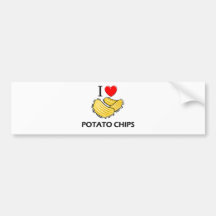 I Love Potato Chips Bumper Stickers