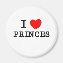 I Love Princes Fridge Magnets
