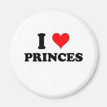 I Love Princes Refrigerator Magnets