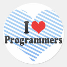 I Love Programmers Round Sticker