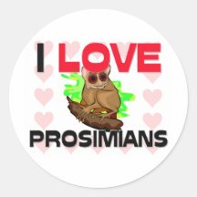 I Love Prosimians Stickers