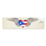 I Love Puerto Rico -wings Bumper Sticker