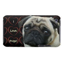I Love Pugs with Hearts Barely There iPod Cover
