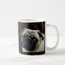 I Love Pugs with Hearts Mugs