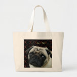 I Love Pugs with Hearts Tote Bag