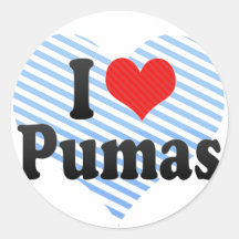 I Love Pumas Stickers