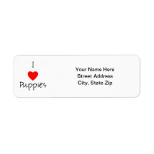 I Love Puppies Return Address Labels