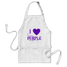 I Love Purple with Purple Heart Aprons