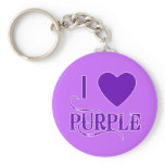I Love Purple with Purple Heart keychains