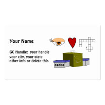 I Love Puzzle Caches Geocaching Signature Handle Business Card Templates