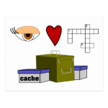 I Love Puzzle Caches Rebus Geocaching Lover Custom Postcards