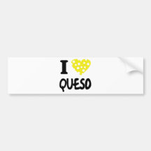 I love queso icon bumper stickers