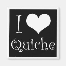 I Love Quiche Magnet in Black