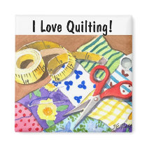I Love Quilting Fridge Magnet