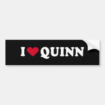 I LOVE QUINN BUMPER STICKERS