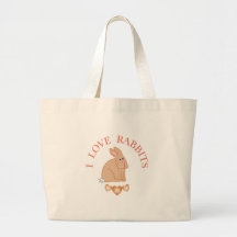 I Love Rabbits Canvas Bag