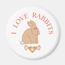 I Love Rabbits Fridge Magnets