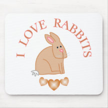 I Love Rabbits Mouse Pads
