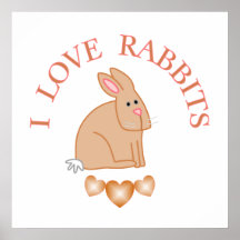 I Love Rabbits Poster