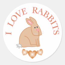 I Love Rabbits Stickers
