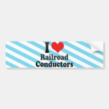 I Love Railroad Conductors Bumper Sticker