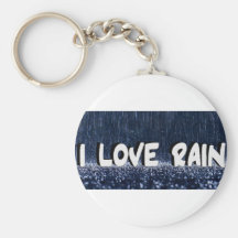 I Love Rain Keychain