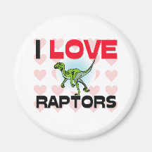 I Love Raptors Refrigerator Magnets