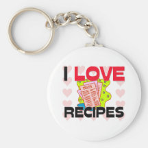 I Love Recipes Keychain
