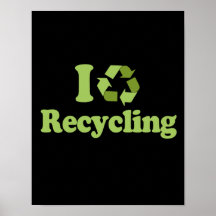 I Love recycling T-shirt / Earth Day T-shirt Posters