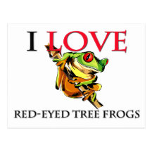 I Love Red-Eyed Tree Frogs Postcard