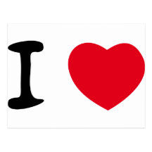 I love red heart icon postcard