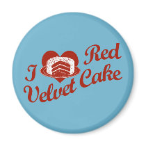 I Love Red Velvet Cake Fridge Magnet